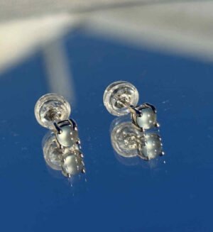 高冰種蛋面耳環