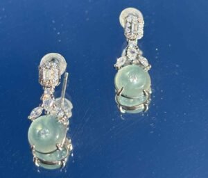 高冰鑲鑽圓耳環